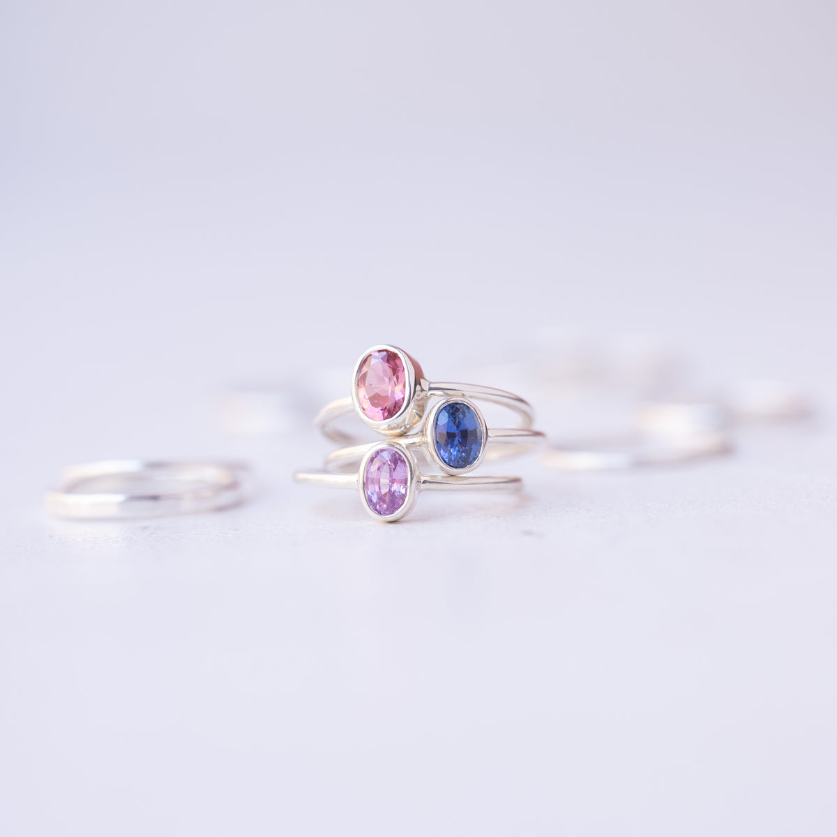 Silver Bonbons - Pinkpurpleish sapphire