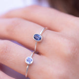 Silver Bonbons - Dark blue sapphire