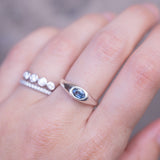 Silver Bold Bonbons - Hazy Blue Sapphire