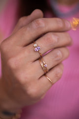Double Bonbons - Diamond + Pink sapphire