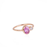 Double Bonbons - Diamond + hot pink sapphire