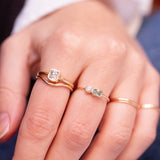 Double Bonbons - Diamond + Sage Green Sapphire