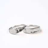 Silver Traces + Craters Ring Stack
