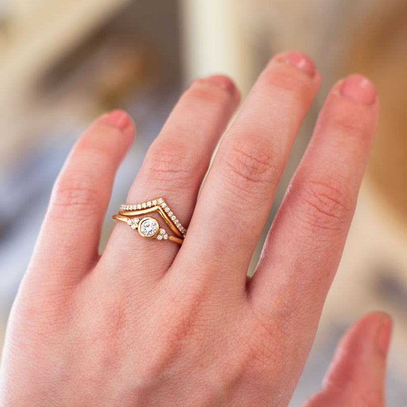 ring stack in gold