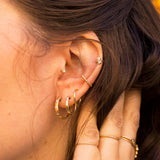 hammared gold hoops with diamonds