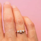 three diamonds ring handmade in sweden