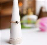 gold ring with black diamond