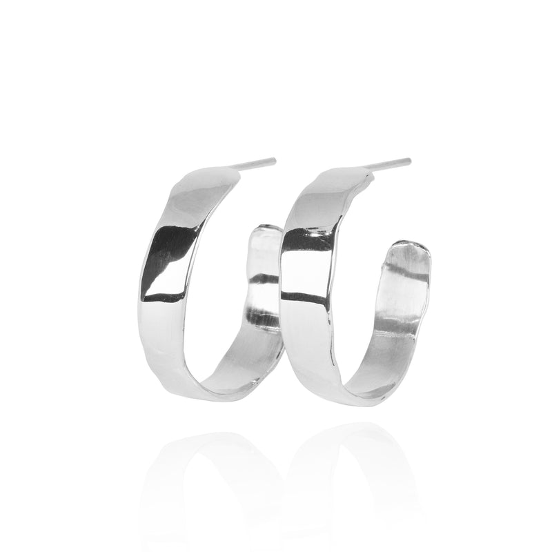 Les Vivants - Curves silver hoops