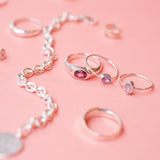 Silver Bold Bonbons - Rhodolit garnet