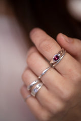 Silver Bold Bonbons - Rhodolit garnet