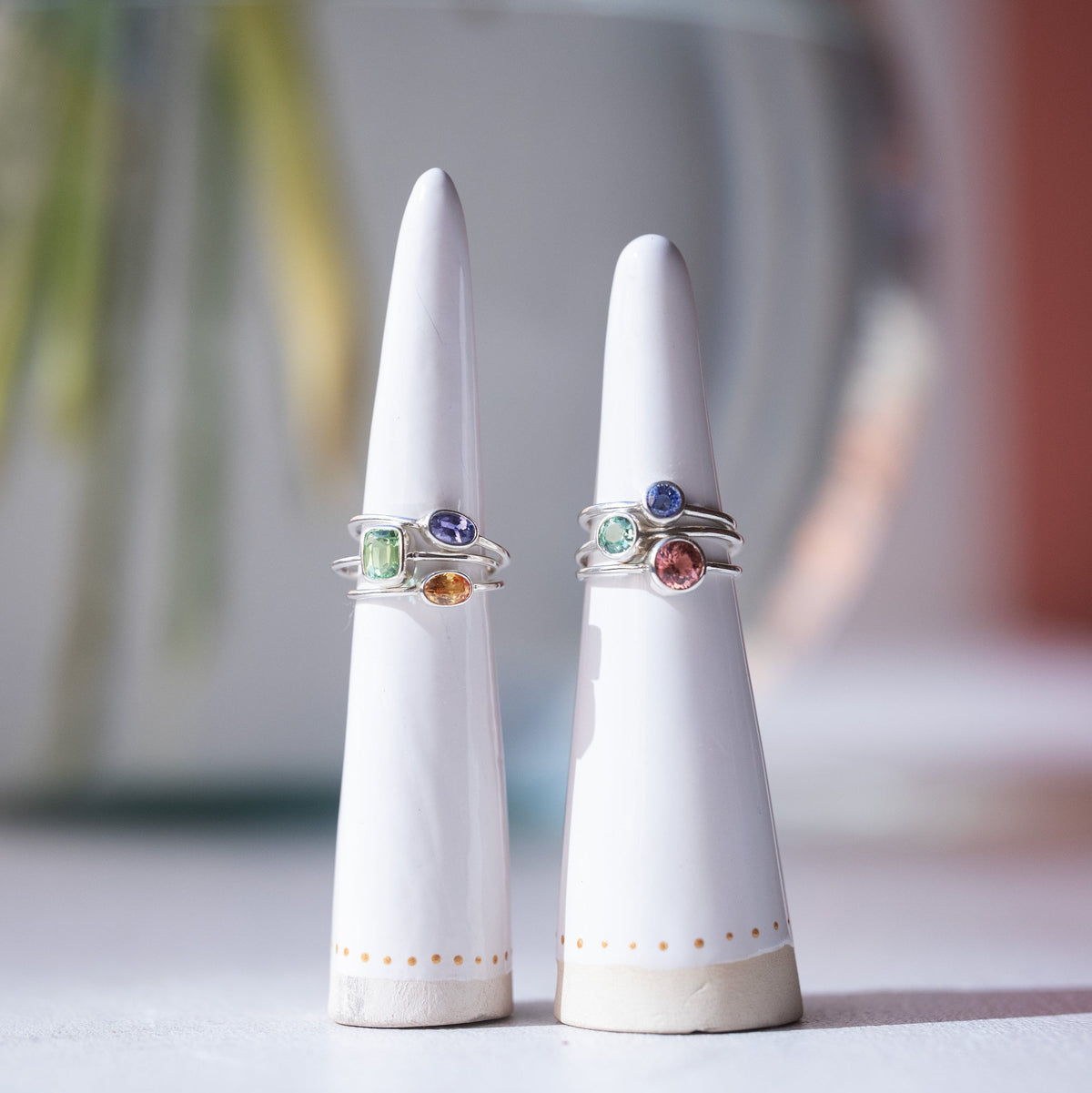 Silver Bonbons - Dusty coral tourmaline