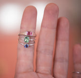 Silver Bonbons - Rectangle mint tourmaline