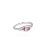 Silver Chunky Eye - Bright Pink Sapphire