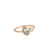 Double Bonbons - Diamond + Light green sapphire