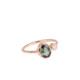 Double Bonbons - Diamond + Moss green Tourmaline