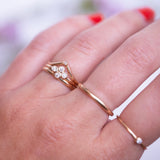 hand with diamond gold rings 