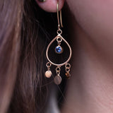 Golden Viola Gem Earrings