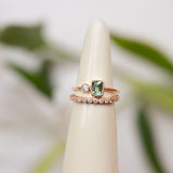 Double Bonbons - Diamond + Light Green Tourmaline