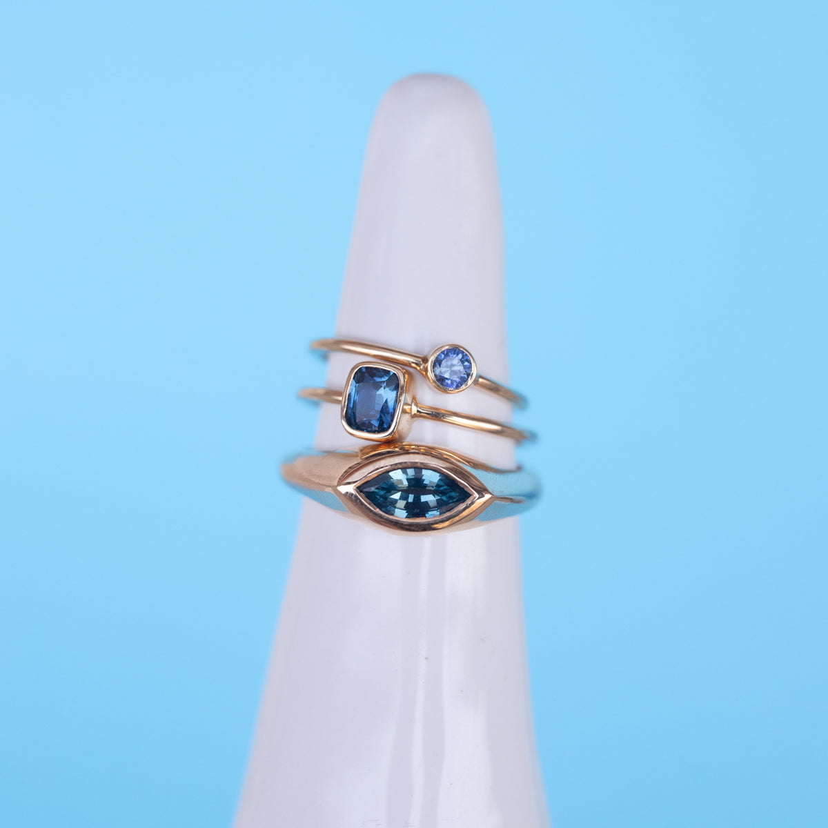 Chunky Eye - Seafoam Blue Sapphire