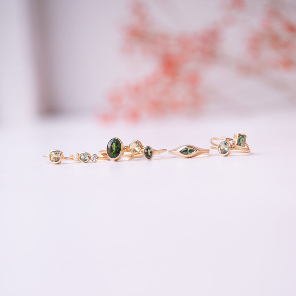 Mini Chunky Eye - Green Sapphire