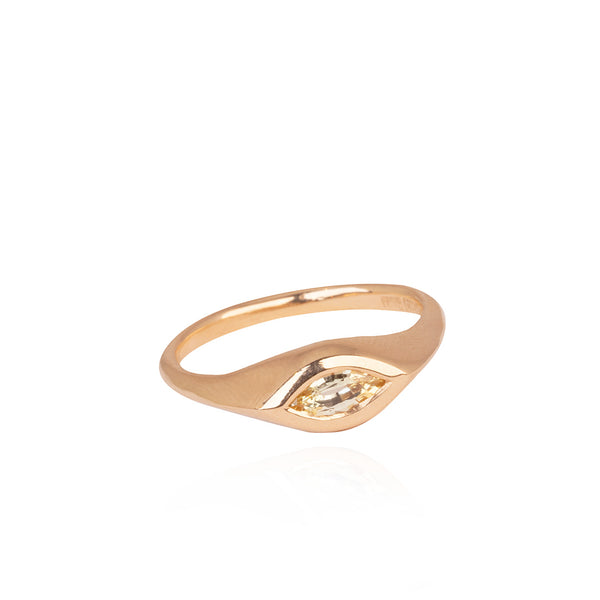 Mini Chunky Eye - Light Yellow Sapphire