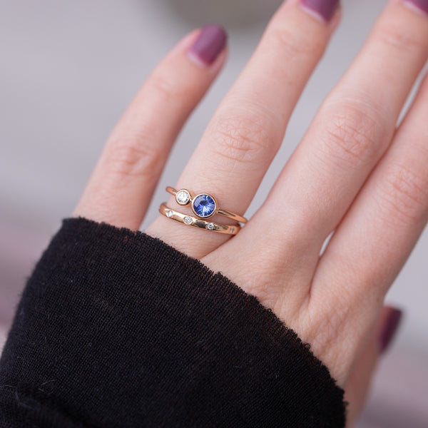 Double Bonbons - Diamond + Cornflower Blue Sapphire