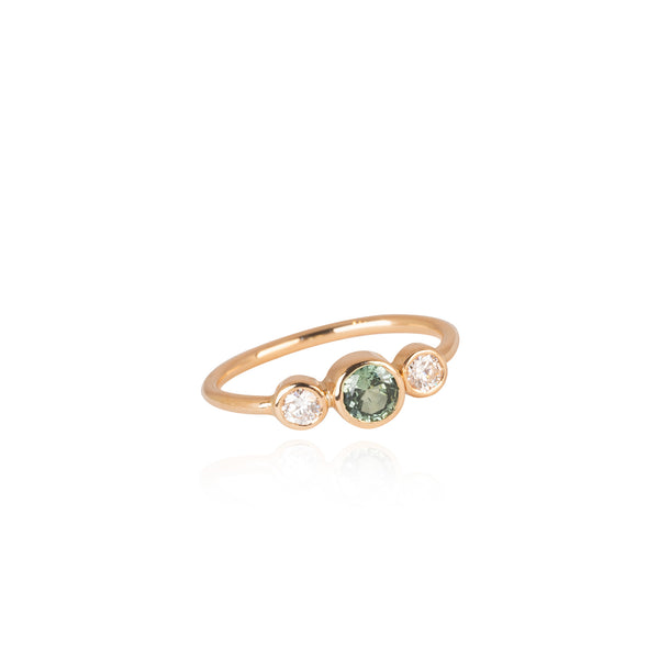 Les Triplés - Soft Green Sapphire + Diamonds