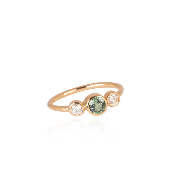 Les Triplés - Soft Green Sapphire + Diamonds