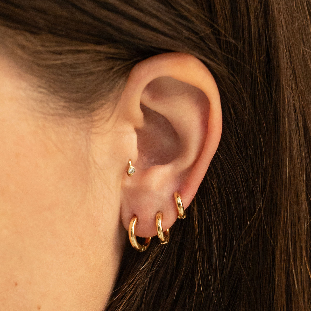 18k gold huggies earrings 