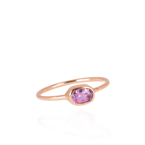 magentia pink sapphire ring in 18k gold