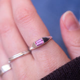Silver Bold Bonbons - Blush Pink Sapphire