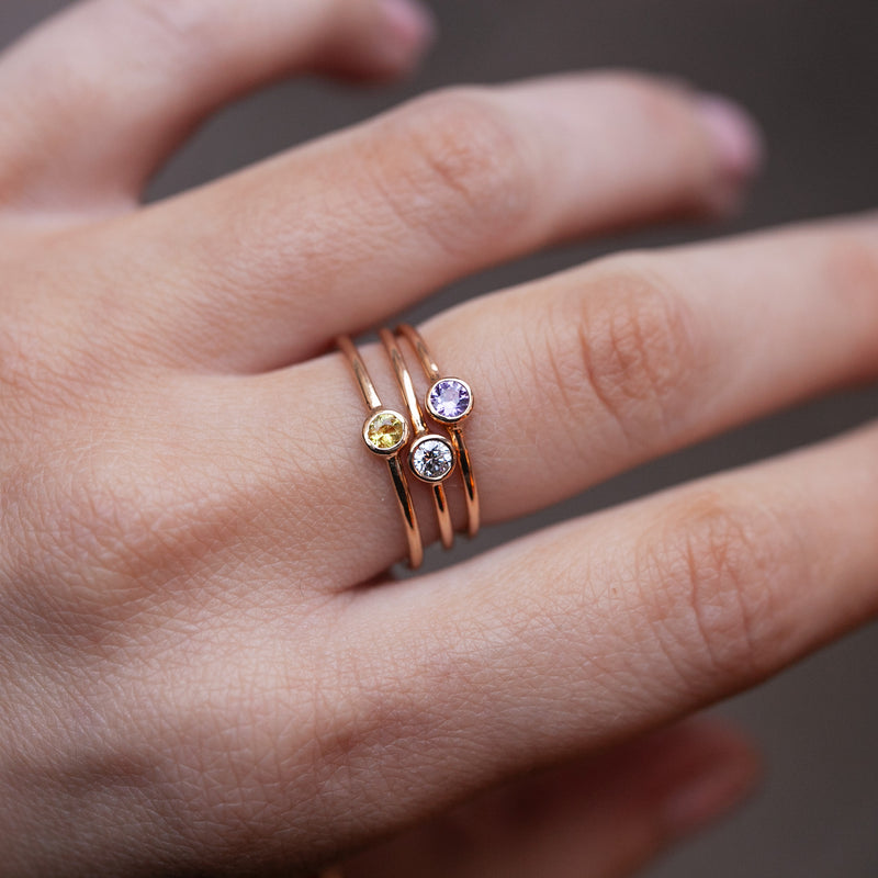 tiny sapphire and diamond rings