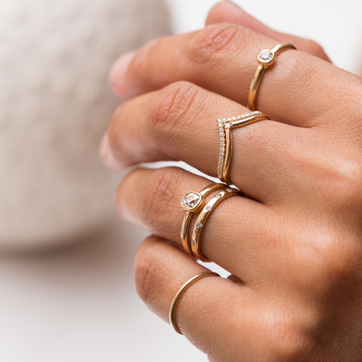 rings in 18k gold