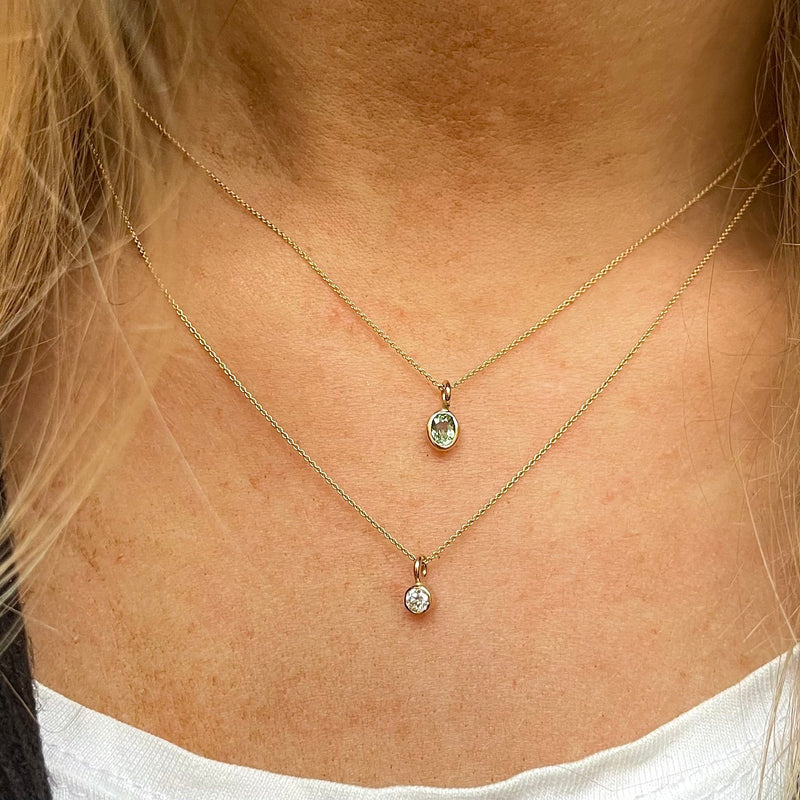 tiny diamond necklace