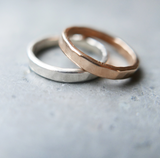 gold rings with hammered surface