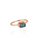 ring in 18k gold with aqua tourmaline 