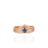 diamond and blue sapphire ring stack