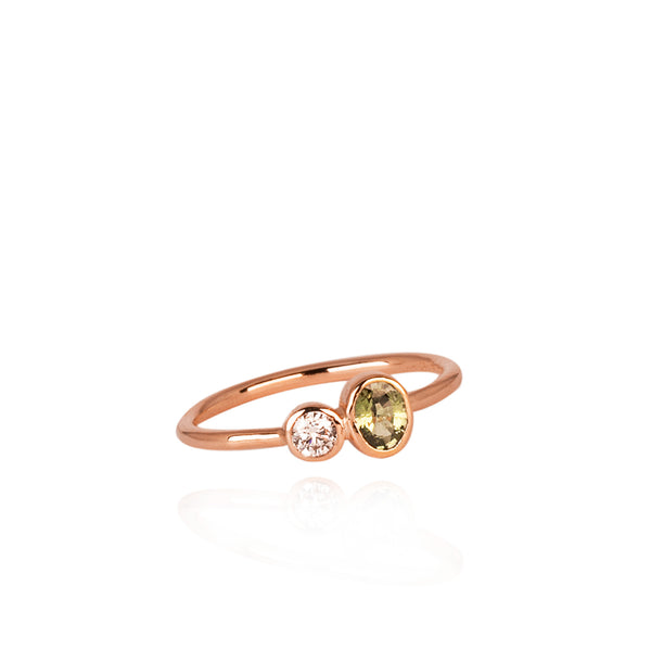 diamond and green sapphire ring
