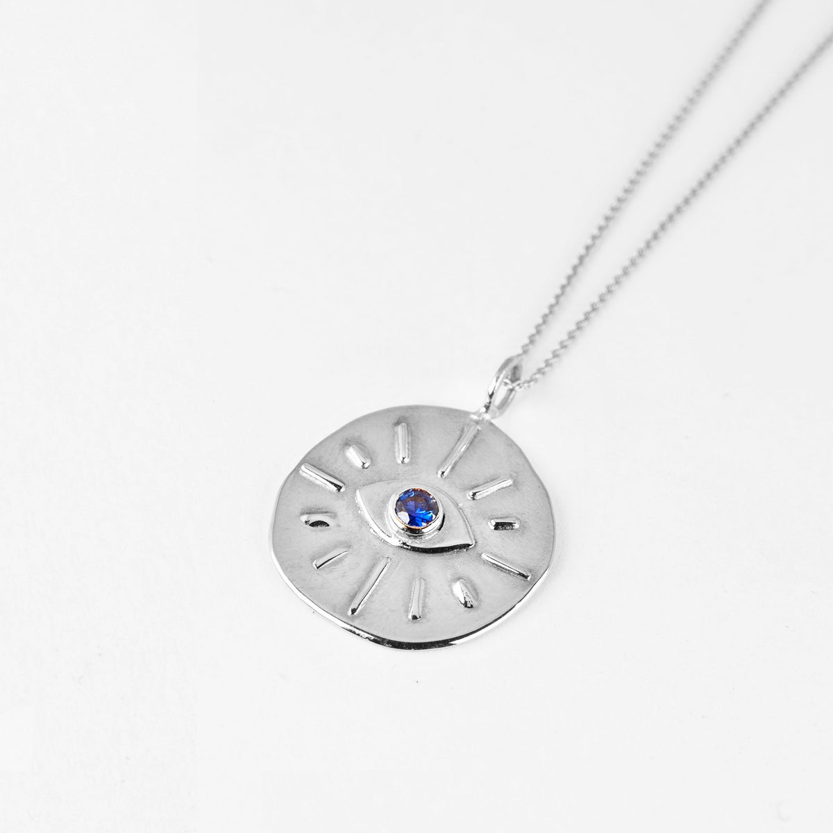 silver halsband safir