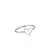 silver heart ring